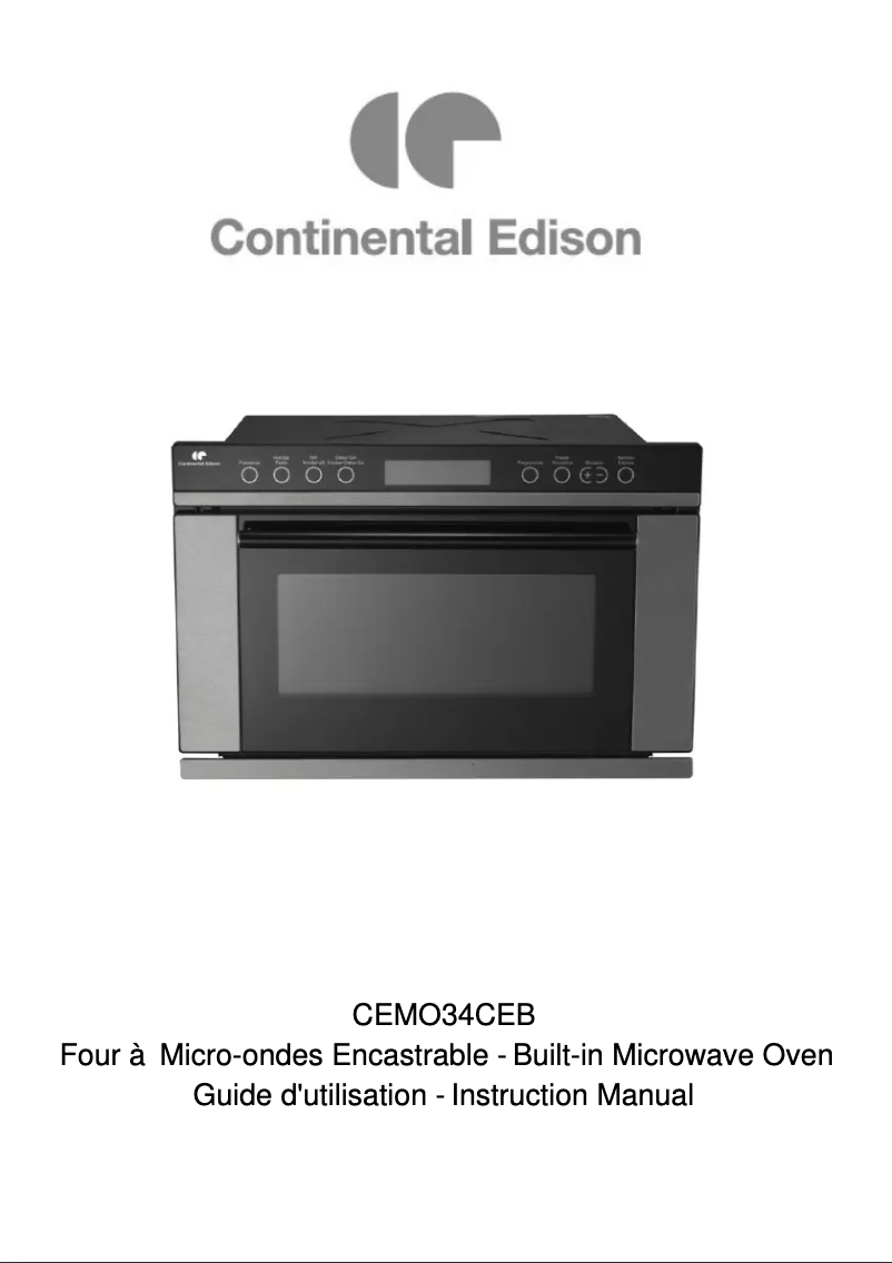 Página 1 del manual Manual de usuario Continental Edison CEMO34CEB