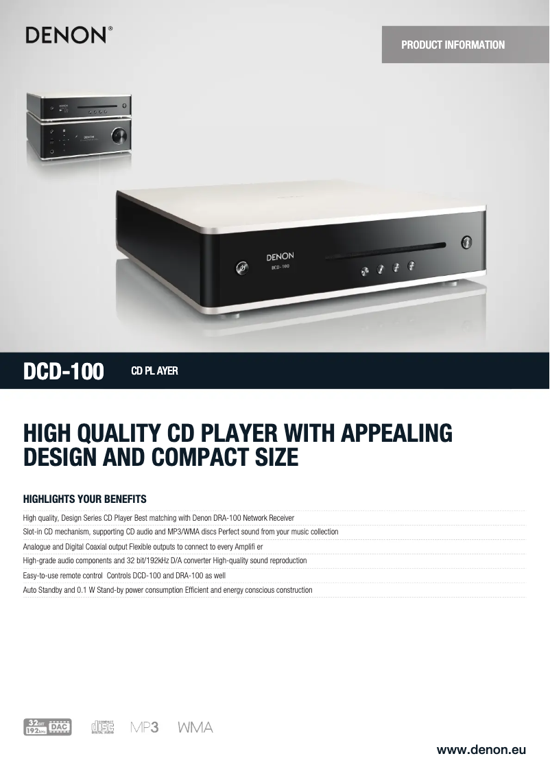 Imagen de la primera página del manual del dispositivo DCD-100