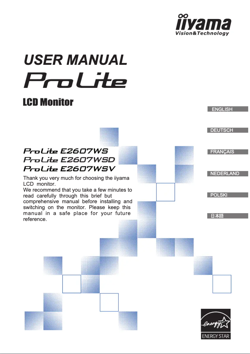 Página nº 1 - Manual de usuario Iiyama ProLite E2607WSD-1