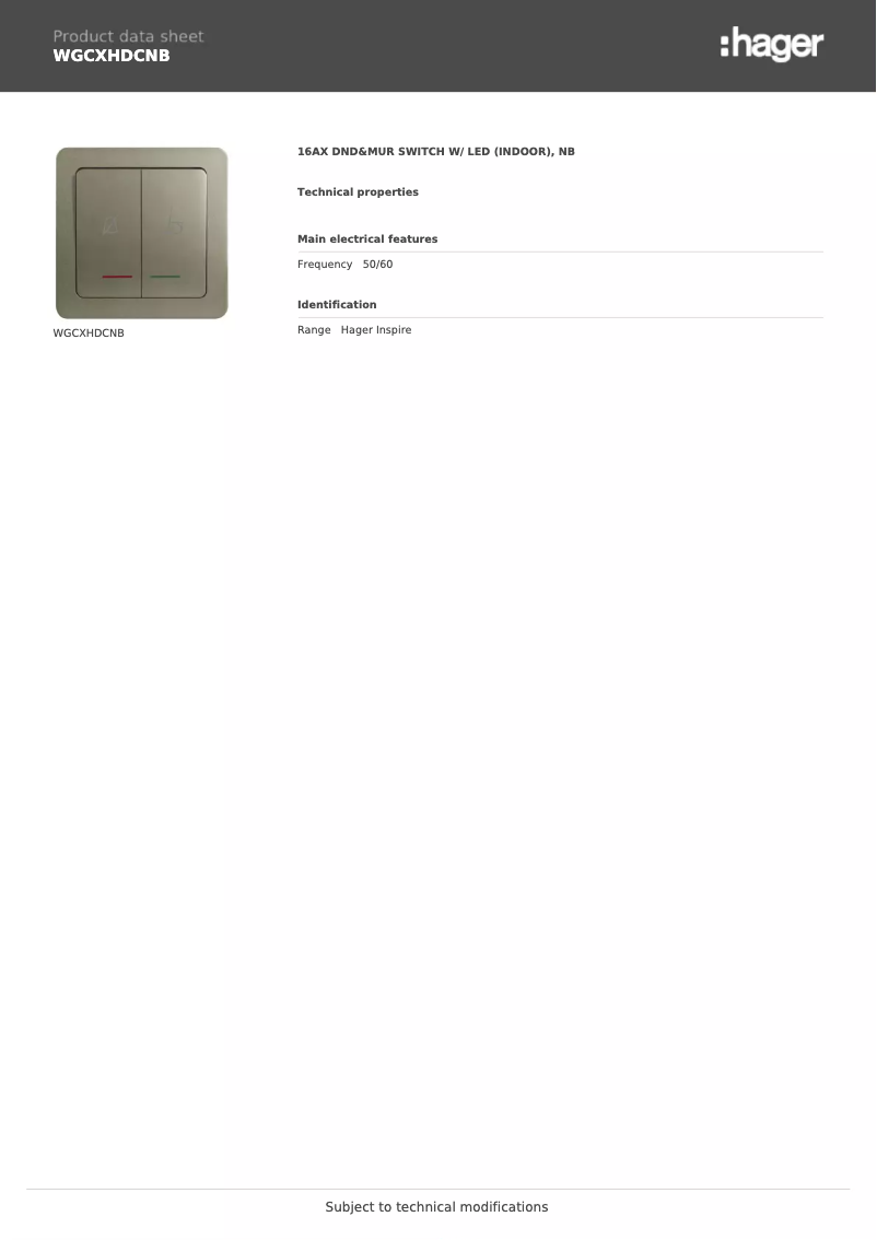 Imagen de la primera página del manual del dispositivo WGCXHDCNB