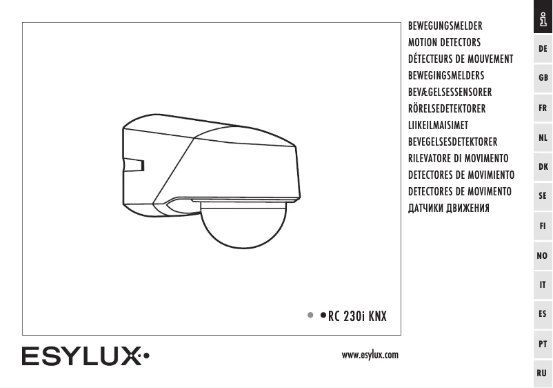 Imagen de la primera página del manual del dispositivo RC 230 KNX