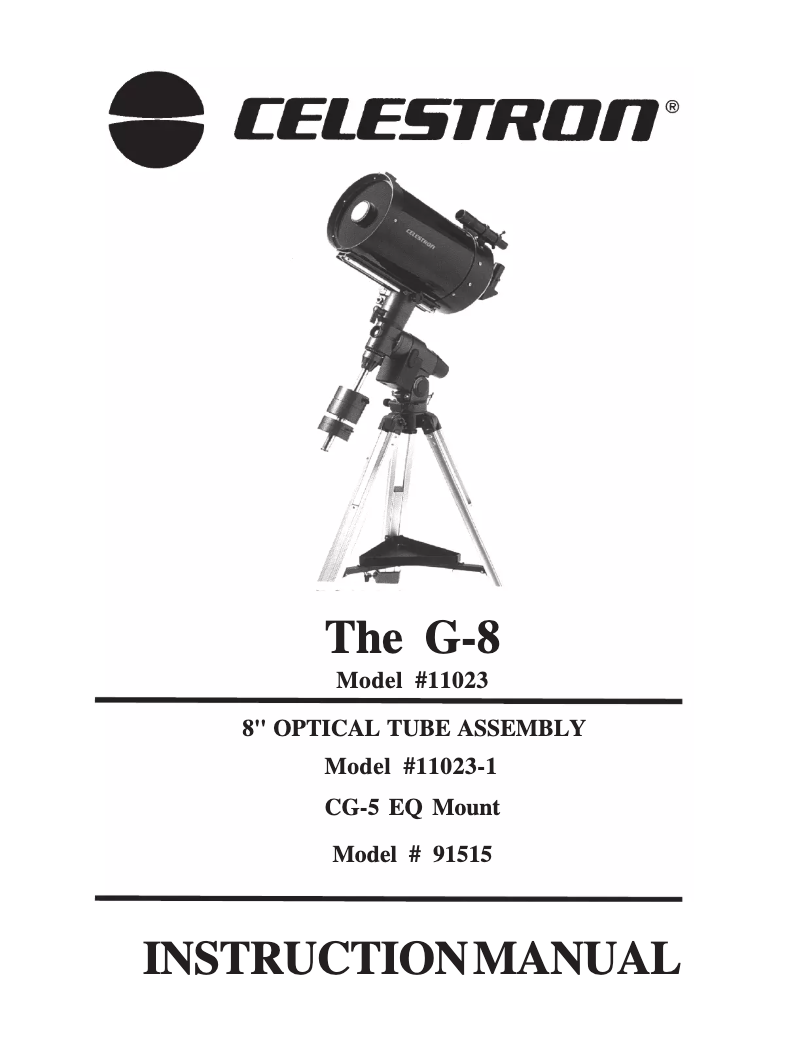 Página nº 1 - Manual de usuario Celestron The G8
