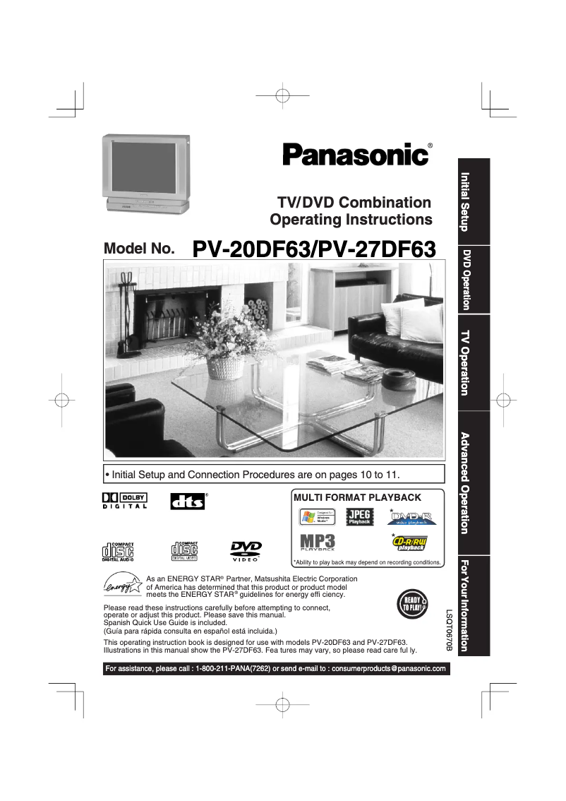 Imagen de la primera página del manual del dispositivo PV-27DF63
