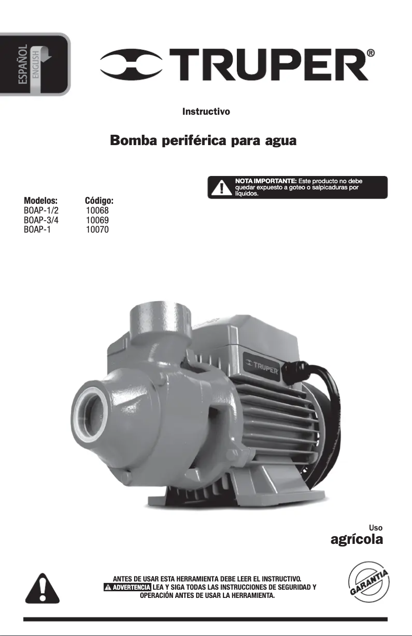 Página 1 del manual Manual de usuario Truper BOAP-1/2