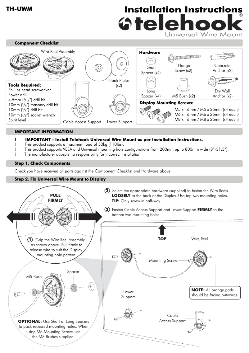 Imagen de la primera página del manual del dispositivo TH-UWM