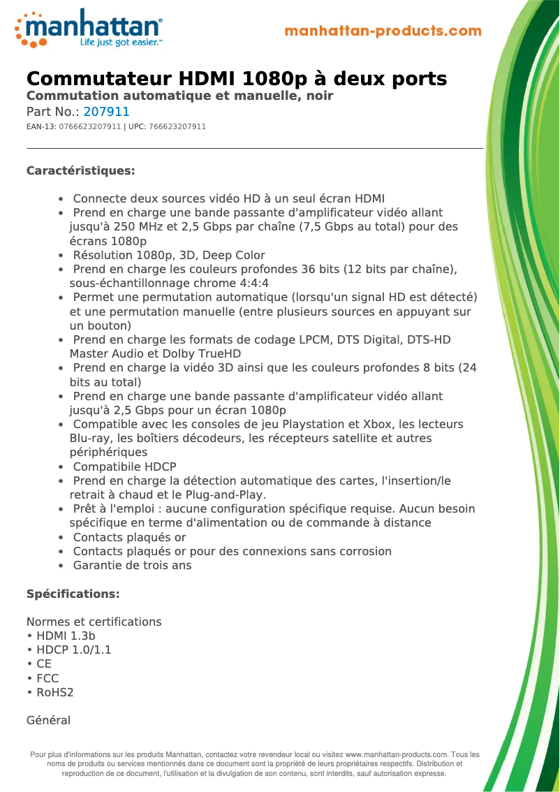 Imagen de la primera página del manual del dispositivo 207911