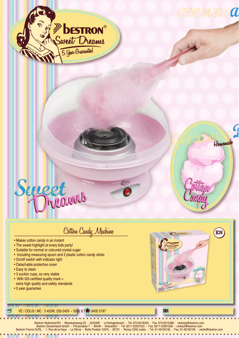 Página 1 del manual Ficha técnica Bestron ACCM370