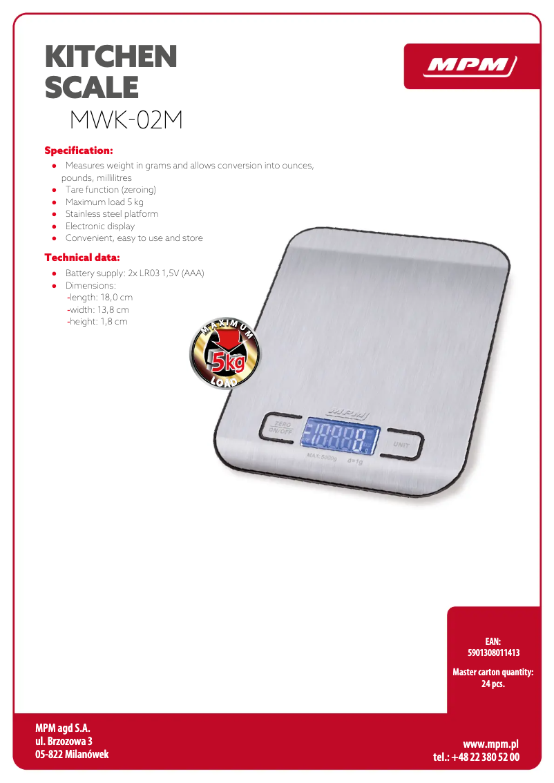 Imagen de la primera página del manual del dispositivo MWK-02M