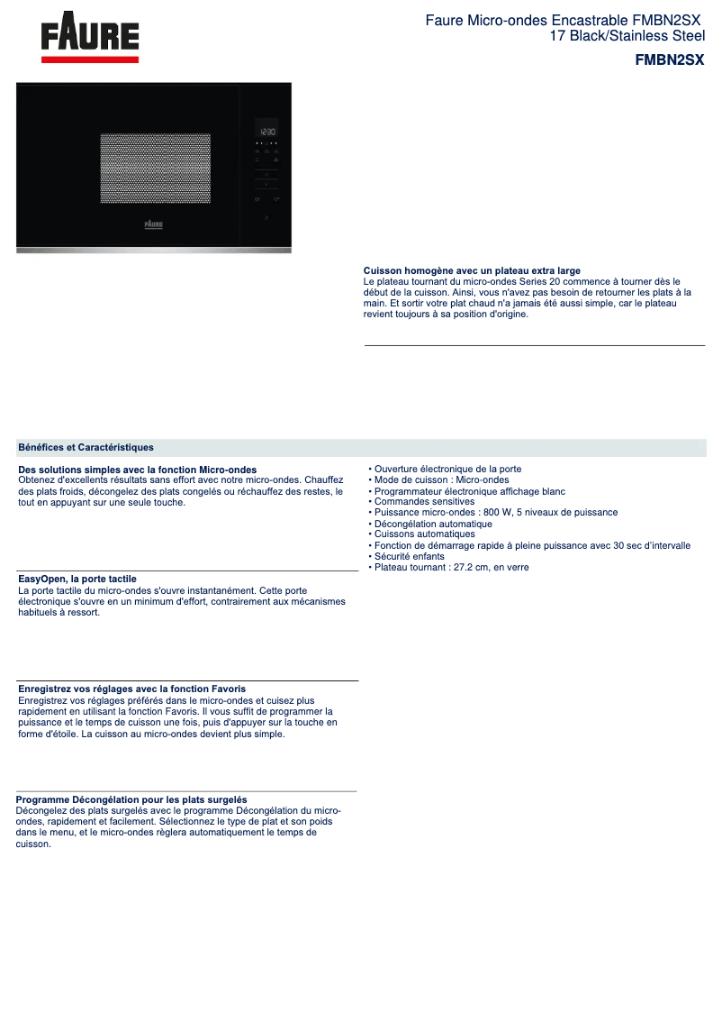 Página nº 1 - Ficha técnica Faure FMBN2SX