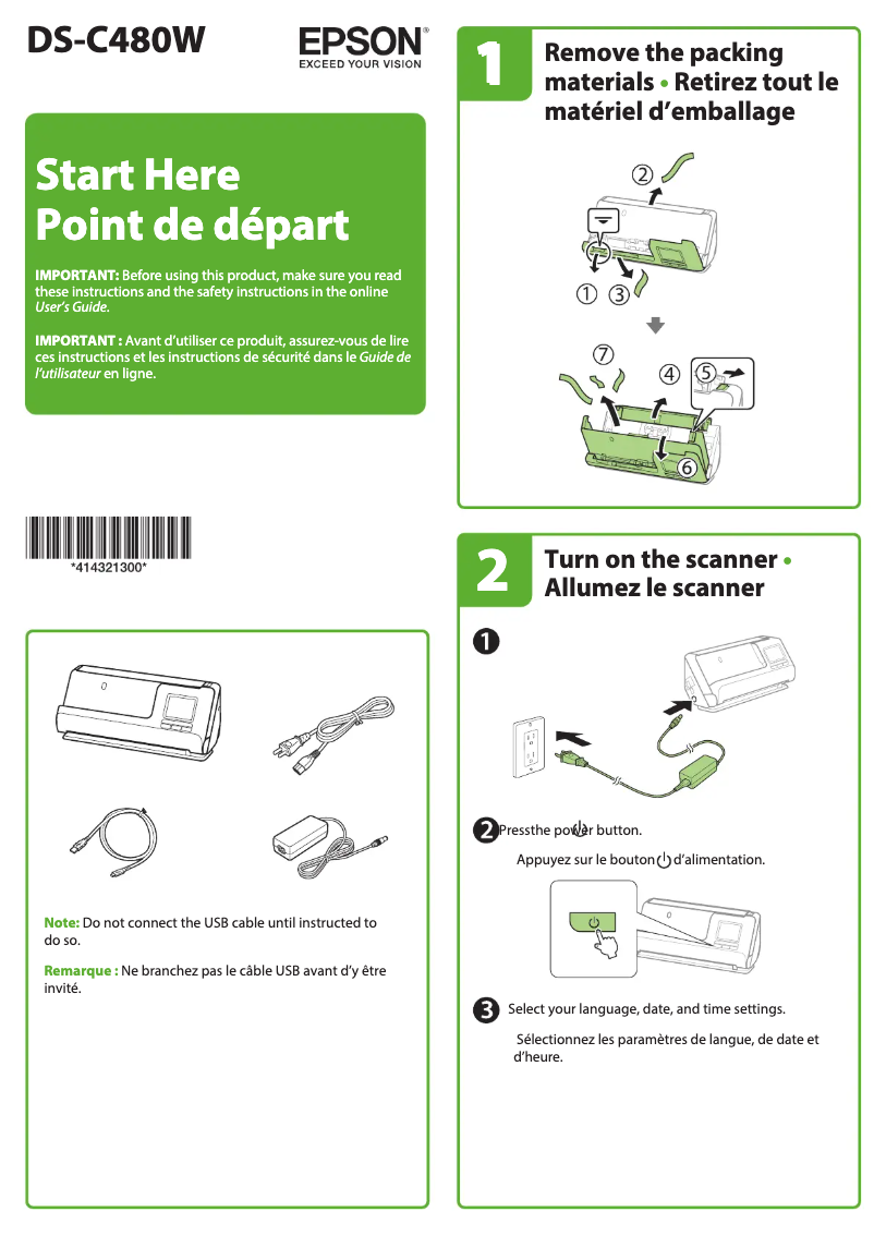 Imagen de la primera página del manual del dispositivo DS-C480W