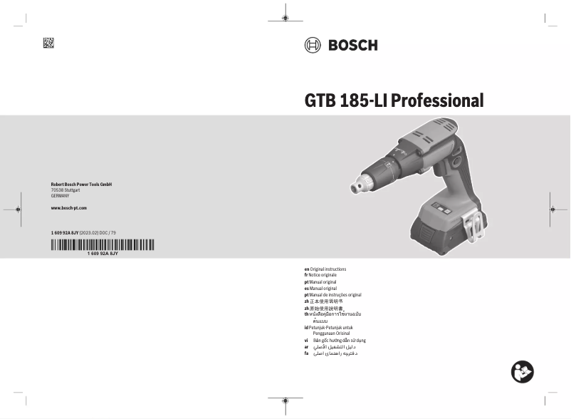 Página nº 1 - Manual de usuario Bosch GTB 185-LI Professional