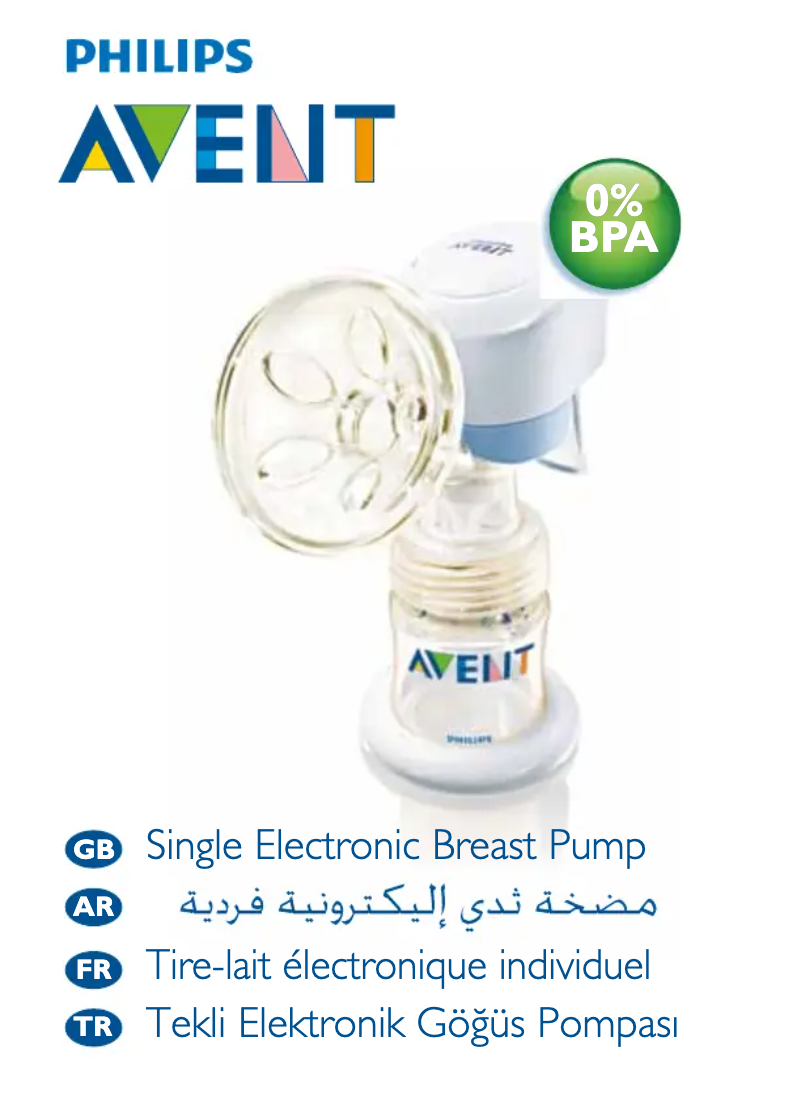 Imagen de la primera página del manual del dispositivo Avent SCF302