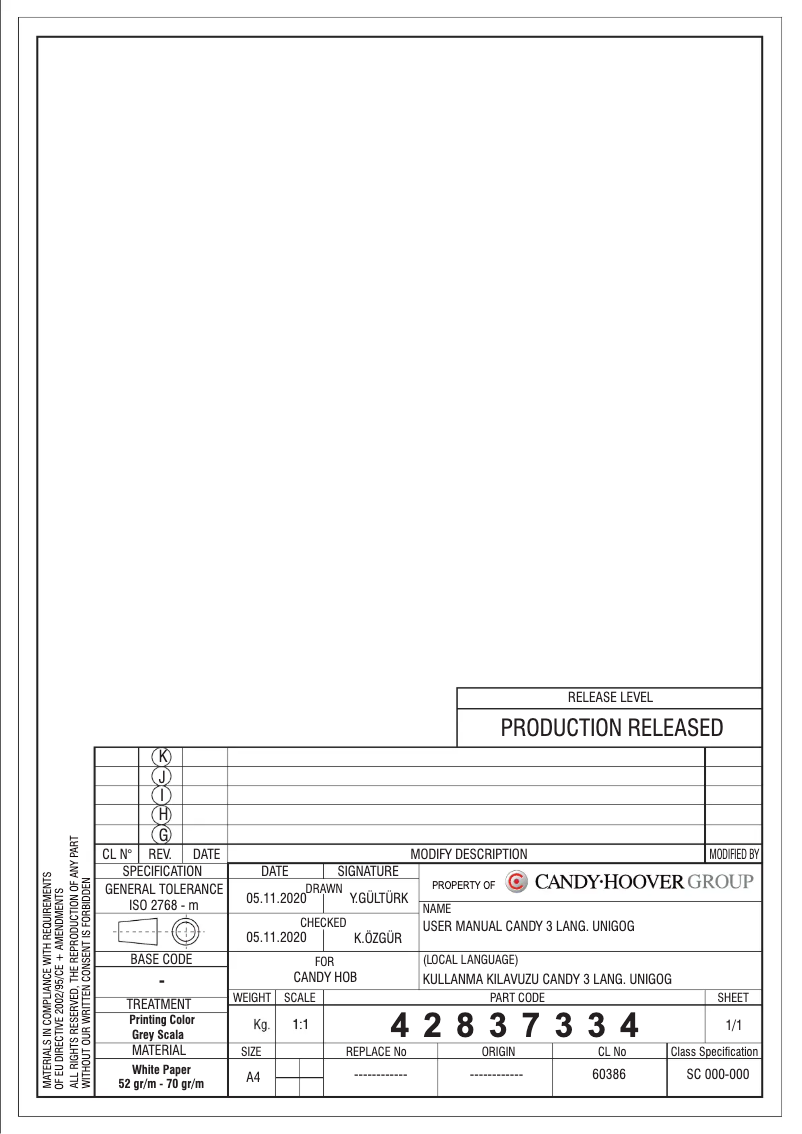 Imagen de la primera página del manual del dispositivo CMCSG74WW