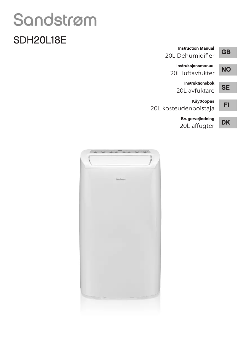 Página 1 del manual Manual de usuario Sandstrøm SDH20L18E