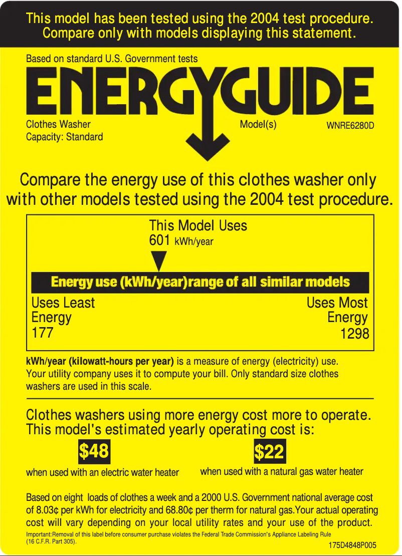 Imagen de la primera página del manual del dispositivo WNRE6280DWW