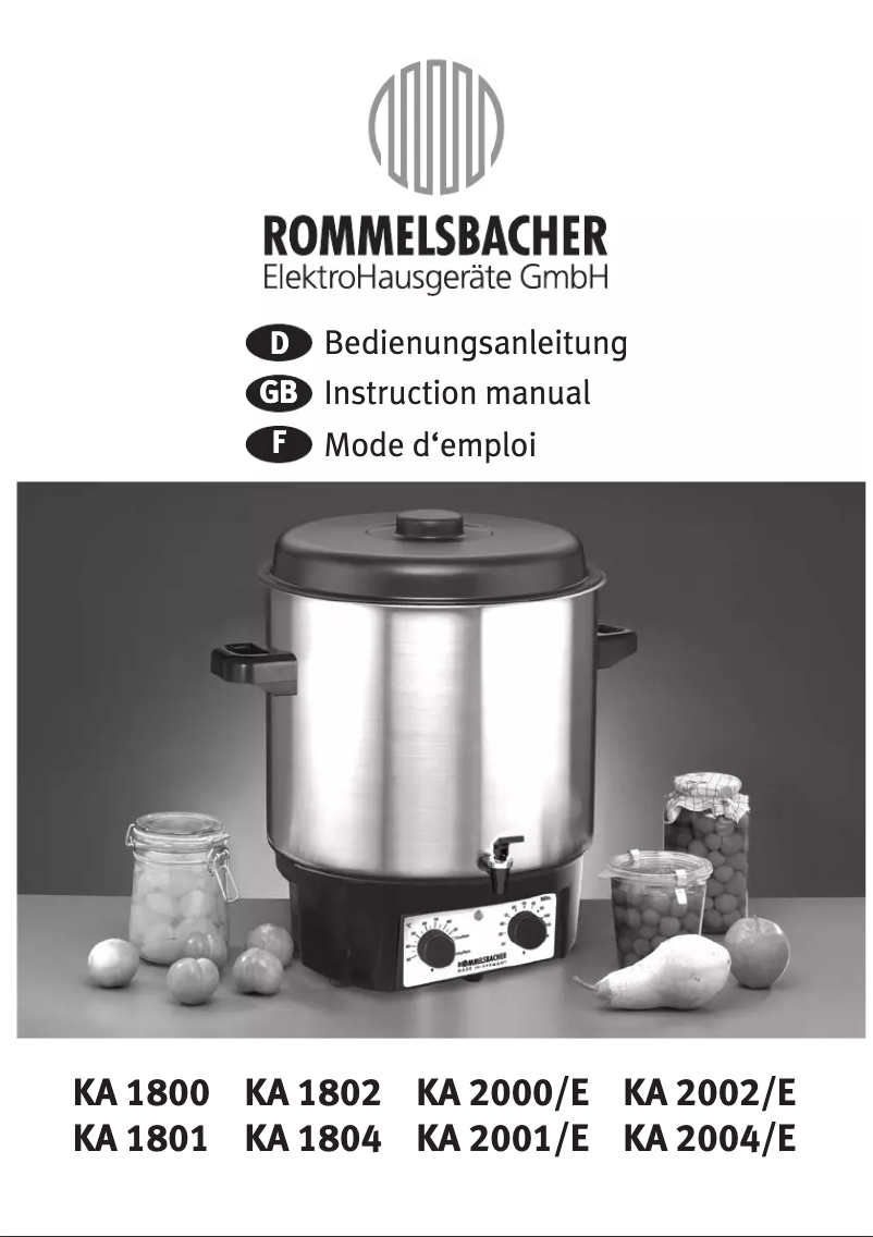 Imagen de la primera página del manual del dispositivo KA 2000