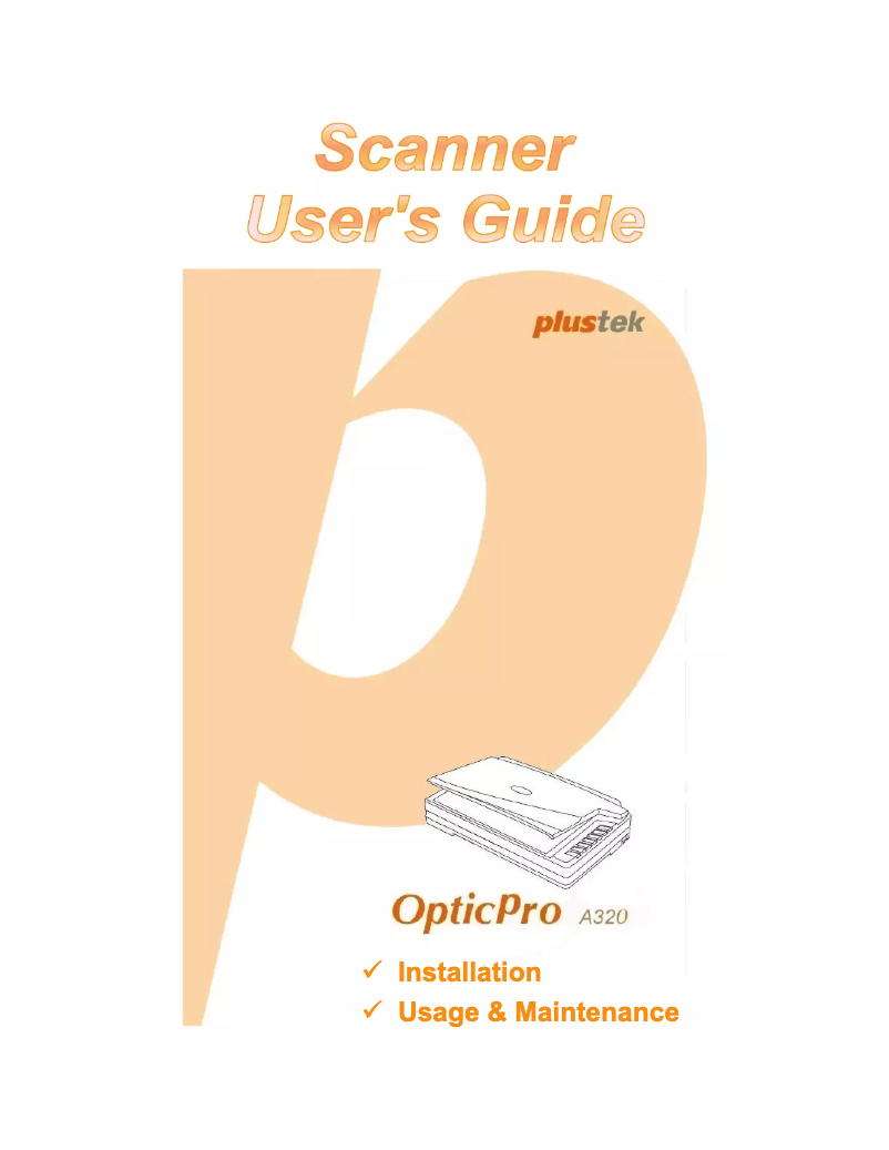 Página nº 1 - Manual de usuario Plustek OpticPro A320