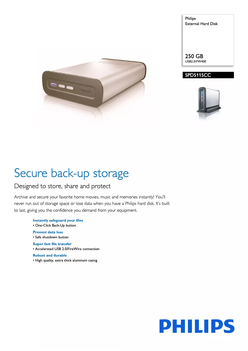 Imagen de la primera página del manual del dispositivo SPD5115CC