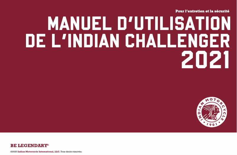 Página 1 del manual Manual de usuario Indian Challenger Limited (2021)