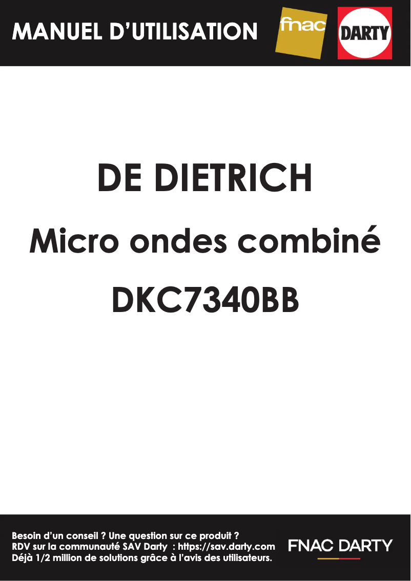 Página 1 del manual Manual de usuario De Dietrich DKC7340BB