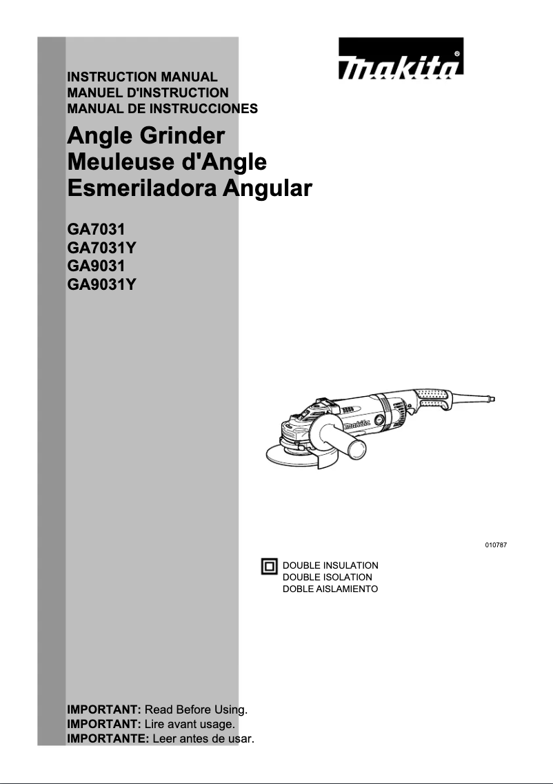 Imagen de la primera página del manual del dispositivo GA9031Y