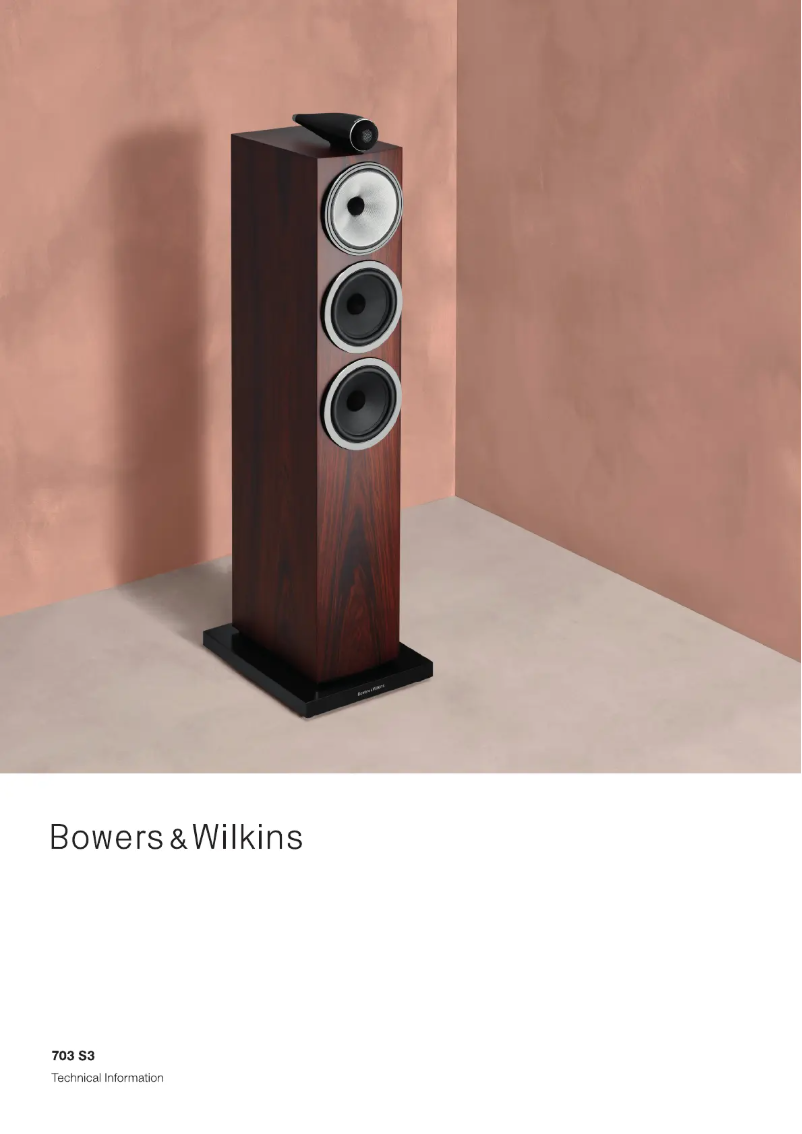 Página 1 del manual Ficha técnica Bowers & Wilkins 703 S3