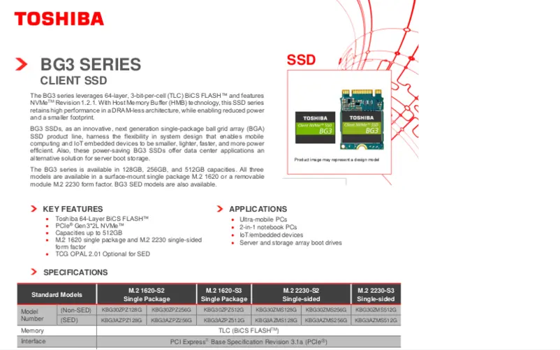 Página 1 del manual Manual de usuario Toshiba KBG30ZMS512G