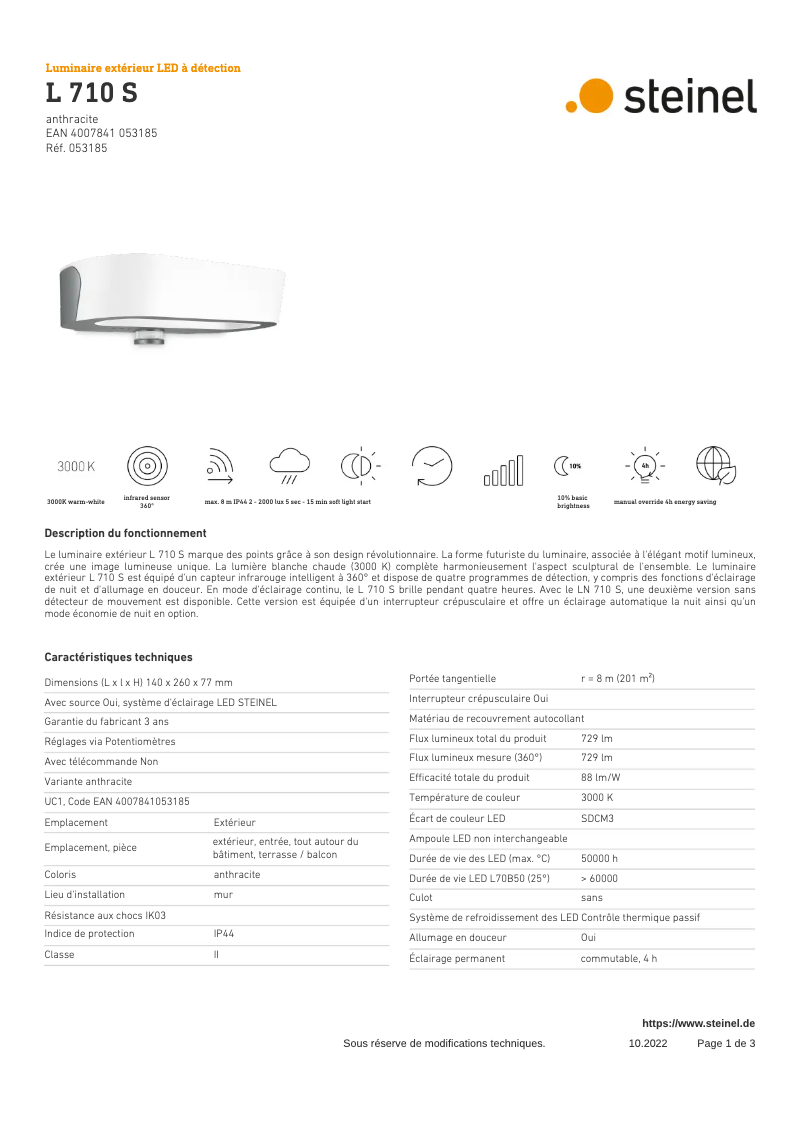 Página nº 1 - Ficha técnica Steinel L 710 S