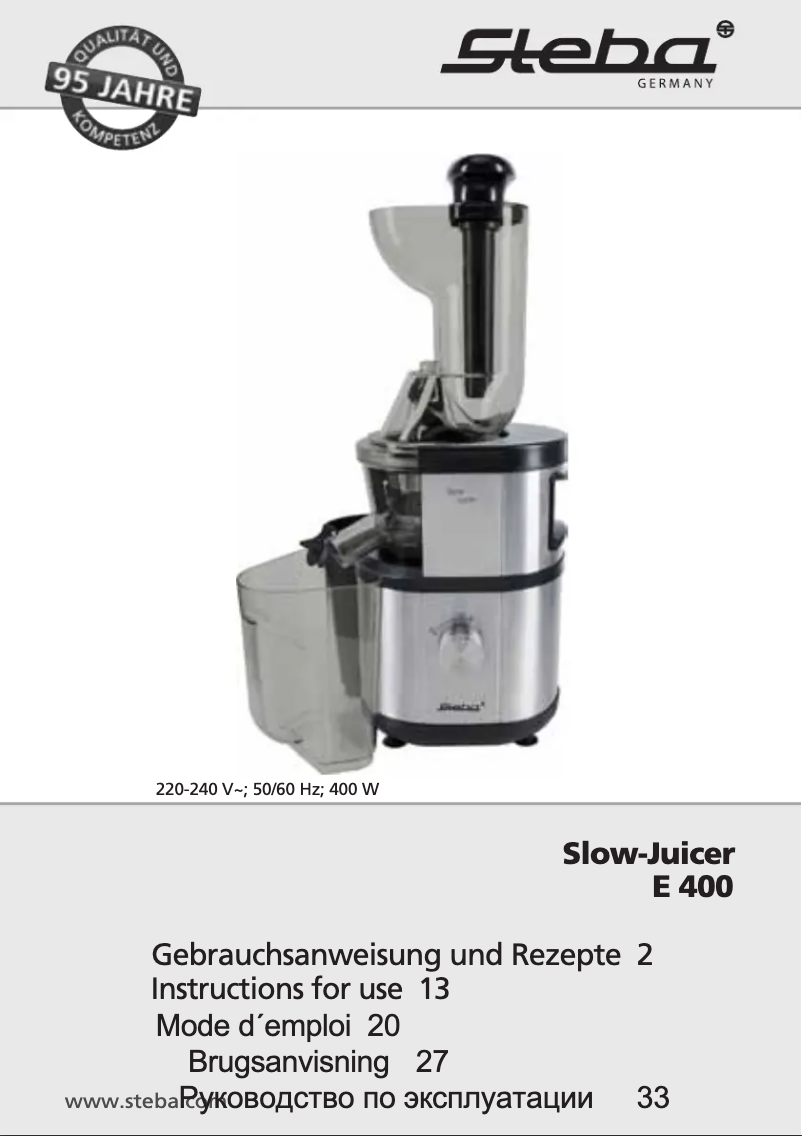 Página 1 del manual Manual de usuario Steba E 400