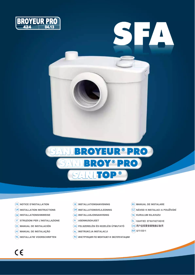 Página 1 del manual Manual de usuario Sanibroyeur SANI TOP Silence
