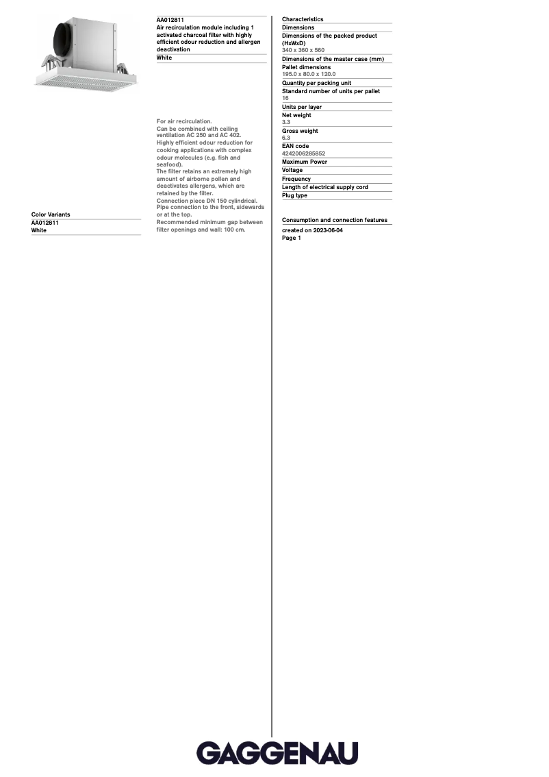 Imagen de la primera página del manual del dispositivo AA012811