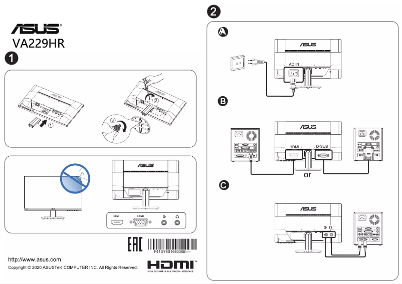 Imagen de la primera página del manual del dispositivo VA229HR