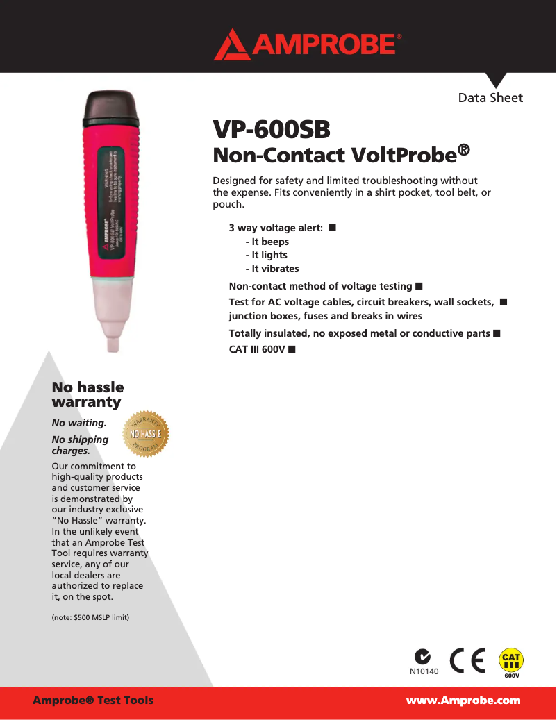 Imagen de la primera página del manual del dispositivo VP-600SB