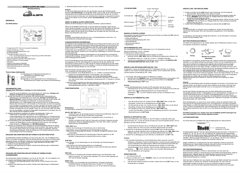 Imagen de la primera página del manual del dispositivo MA 10920