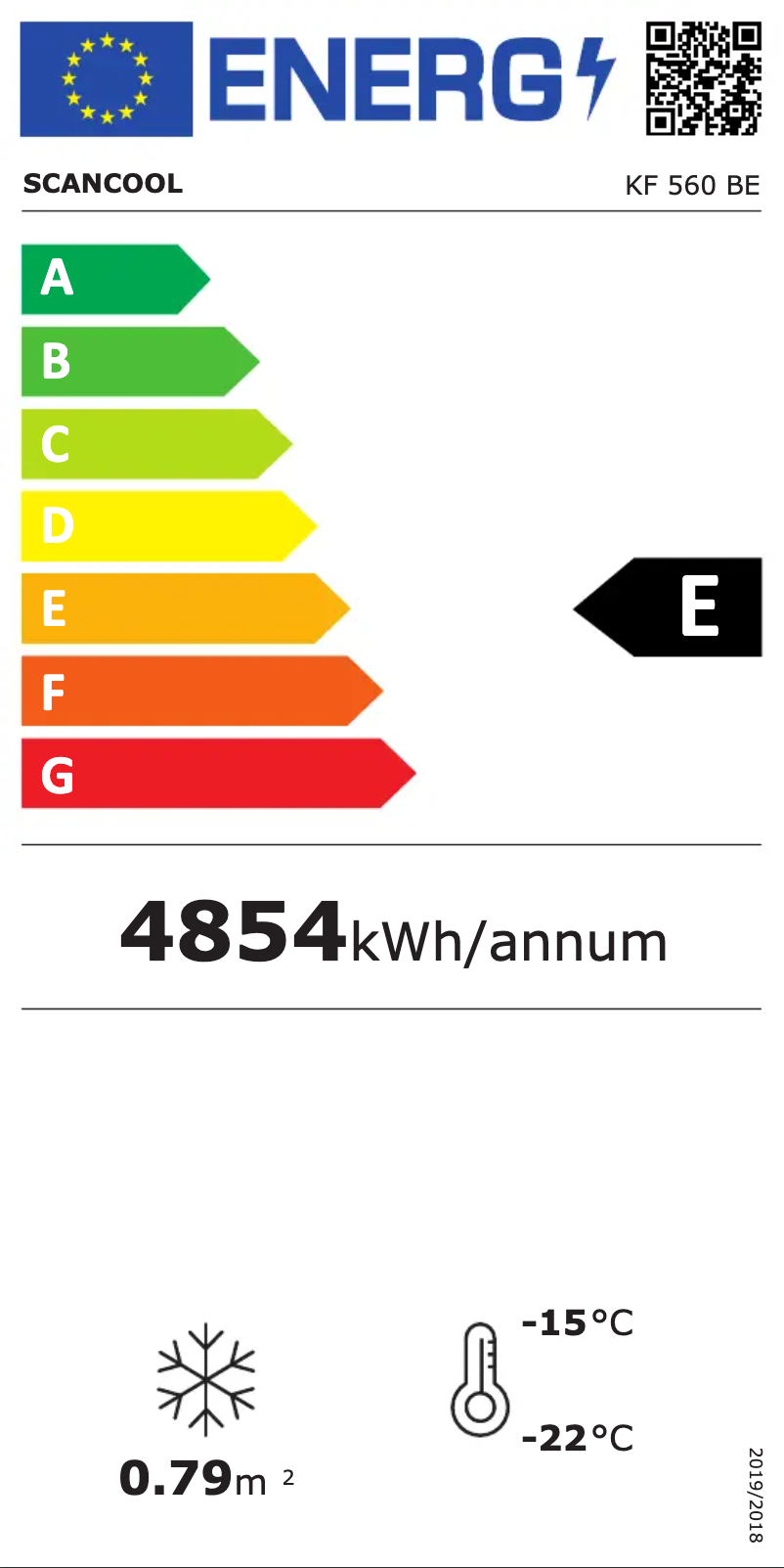Página 1 del manual Etiqueta energética Scancool KF 560 BE