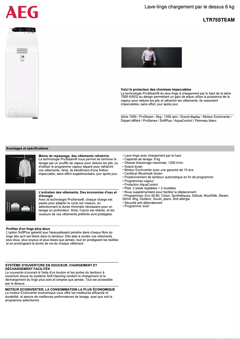 Imagen de la primera página del manual del dispositivo LTR75STEAM