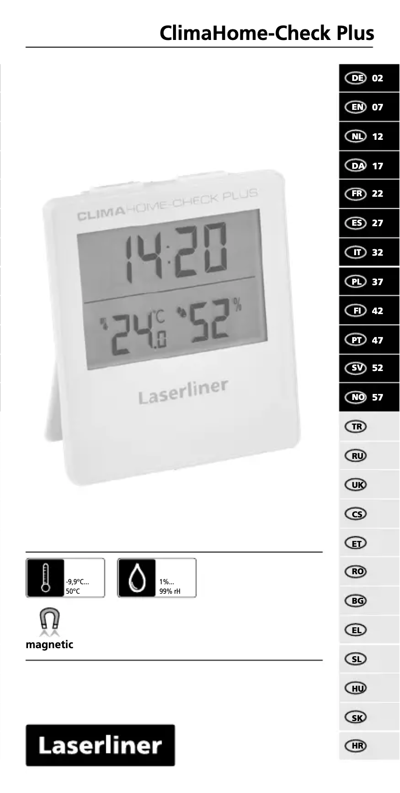Imagen de la primera página del manual del dispositivo ClimaHome-Check Plus