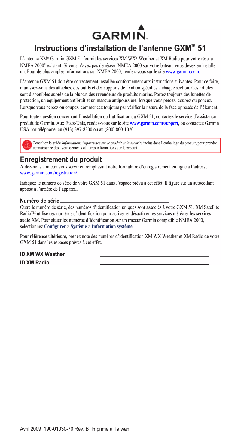 Imagen de la primera página del manual del dispositivo GXM 51