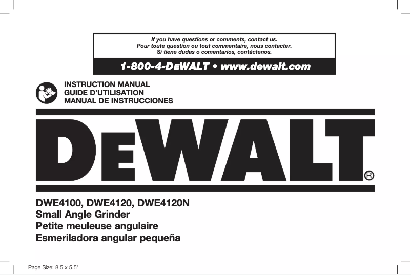 Página 1 del manual Manual de usuario DeWalt DWE4120W