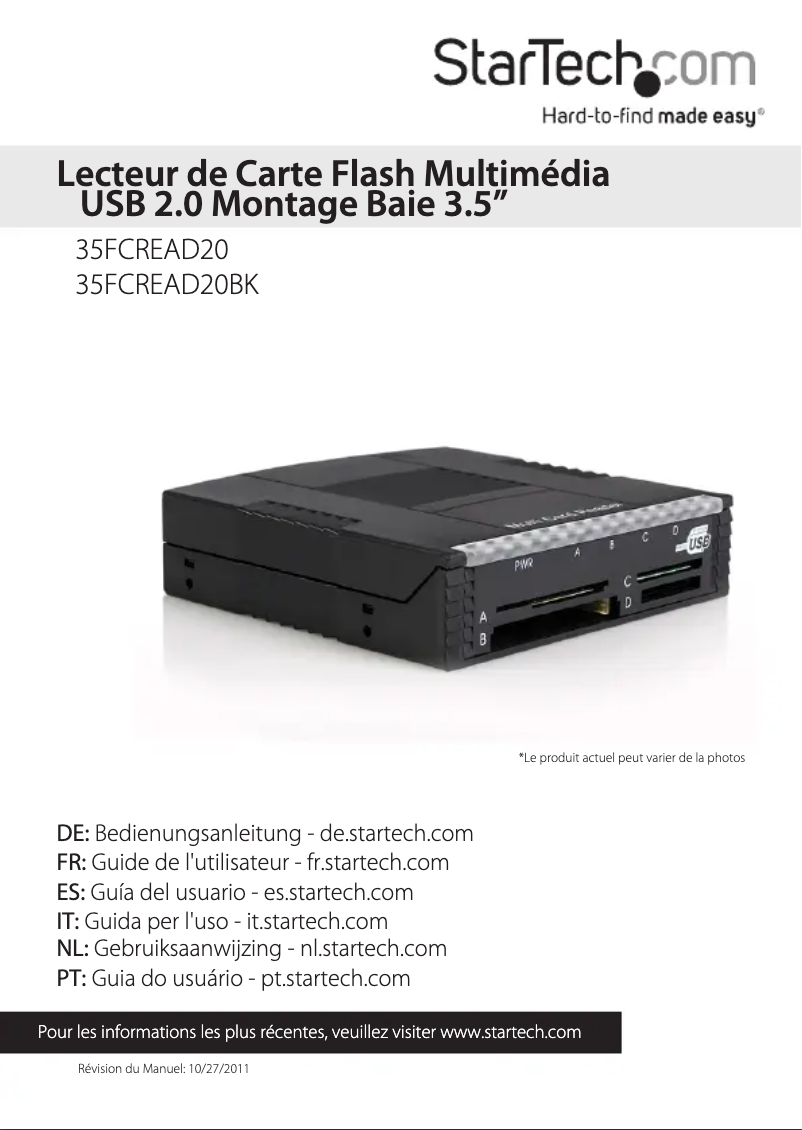 Página 1 del manual Manual de usuario StarTech.com 35FCREAD20BK