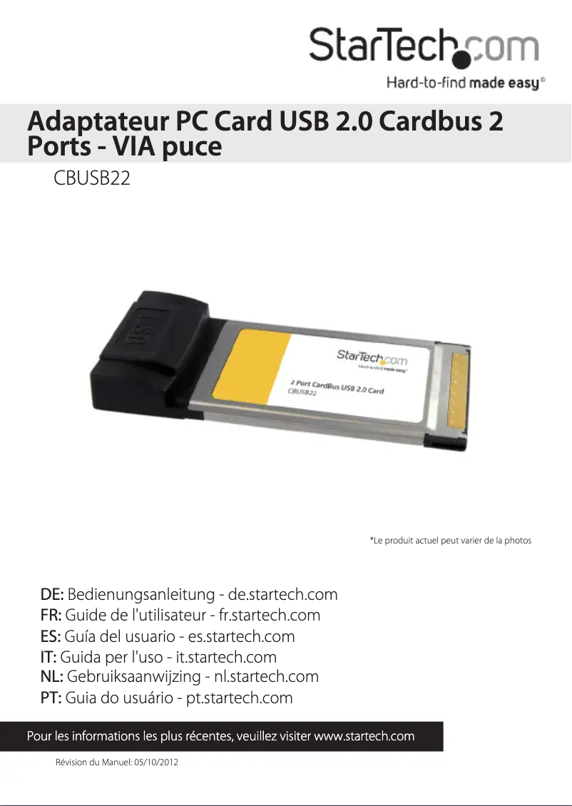 Imagen de la primera página del manual del dispositivo CBUSB22