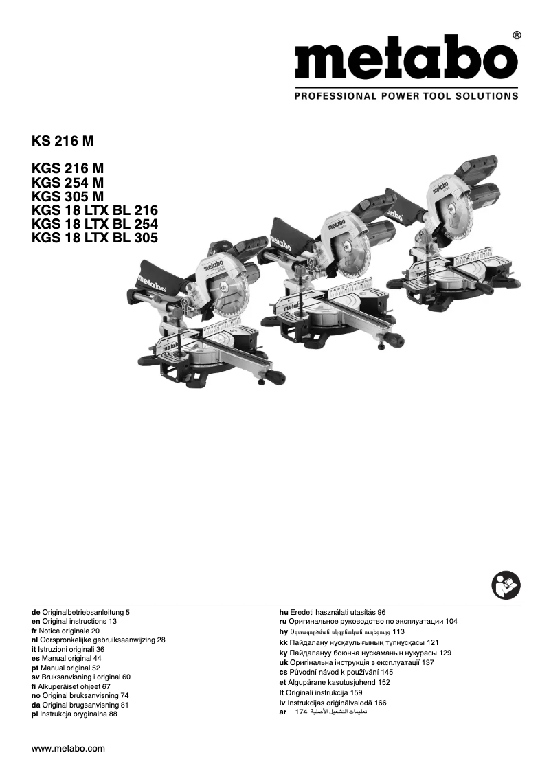 Imagen de la primera página del manual del dispositivo KGS 18 LTX 216