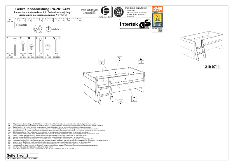 Página 1 del manual Manual de usuario Paidi Leiter