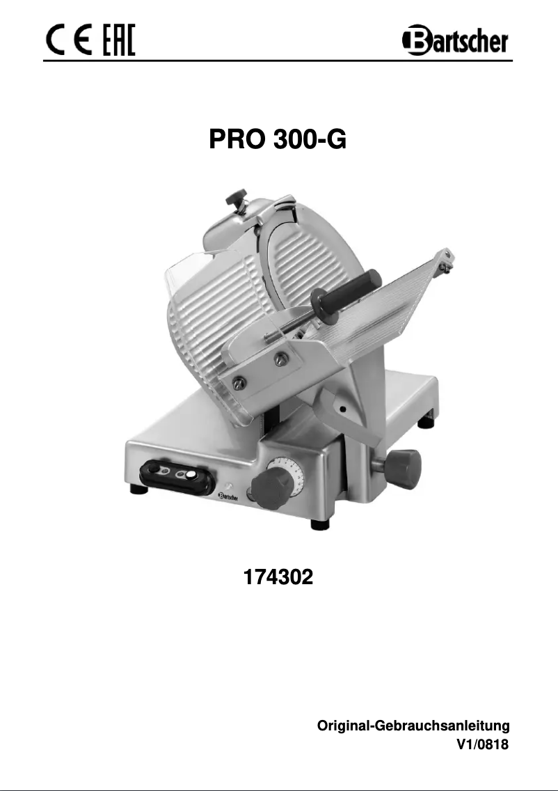 Página 1 del manual Manual de usuario Bartscher PRO 300