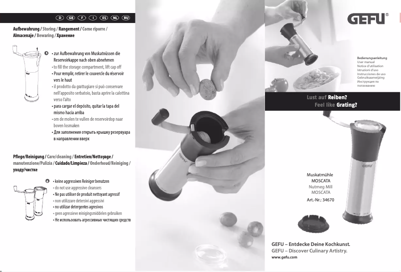 Página 1 del manual Manual de usuario GEFU Moscata
