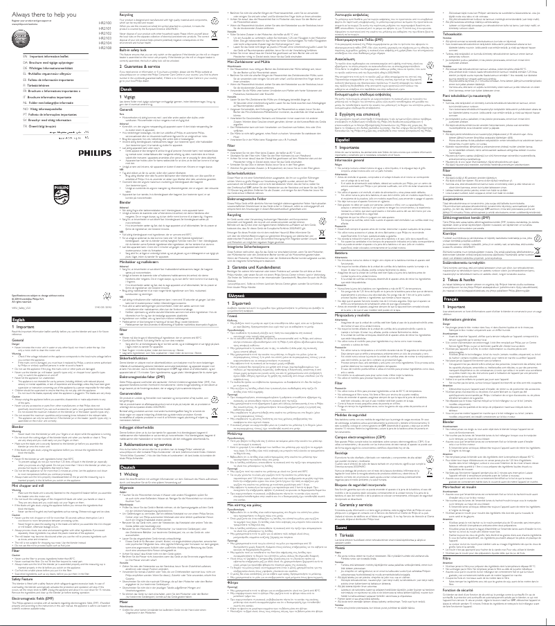 Página nº 1 - Manual de usuario Philips Daily Collection HR2101