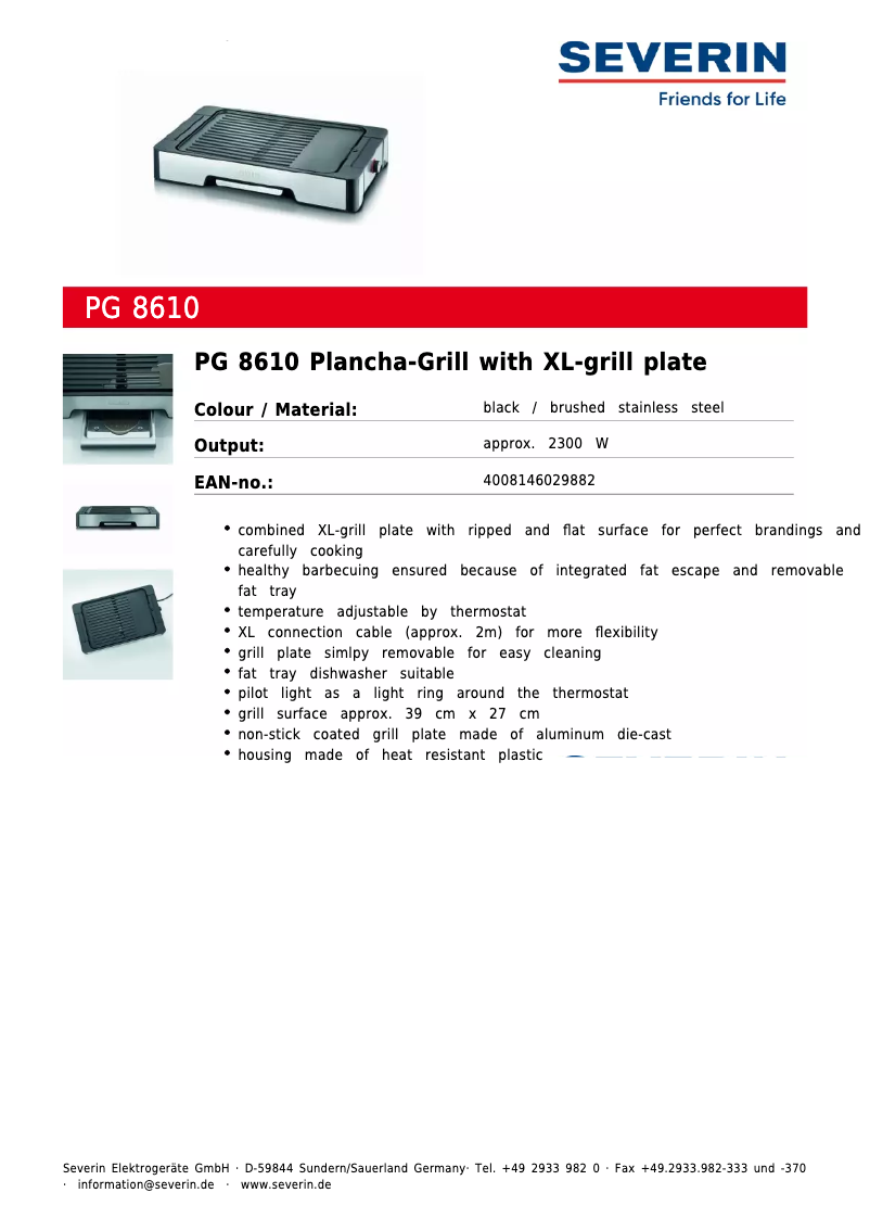 Imagen de la primera página del manual del dispositivo PG 8610