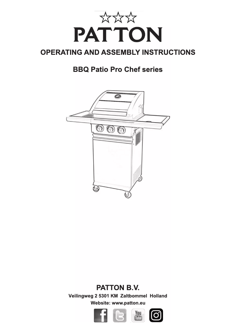 Imagen de la primera página del manual del dispositivo BBQ Patio Pro Chef 2+