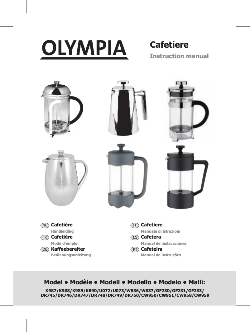 Página 1 del manual Manual de usuario Olympia CW950