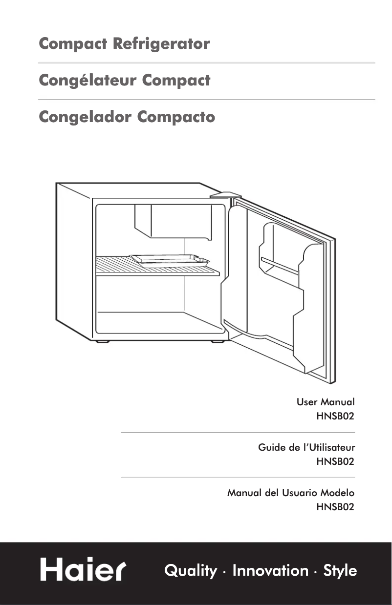 Imagen de la primera página del manual del dispositivo HNSB02BB